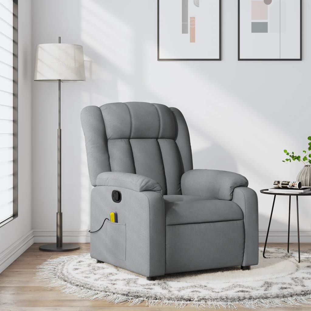 Fauteuil de massage inclinable gris clair tissu - XIOS