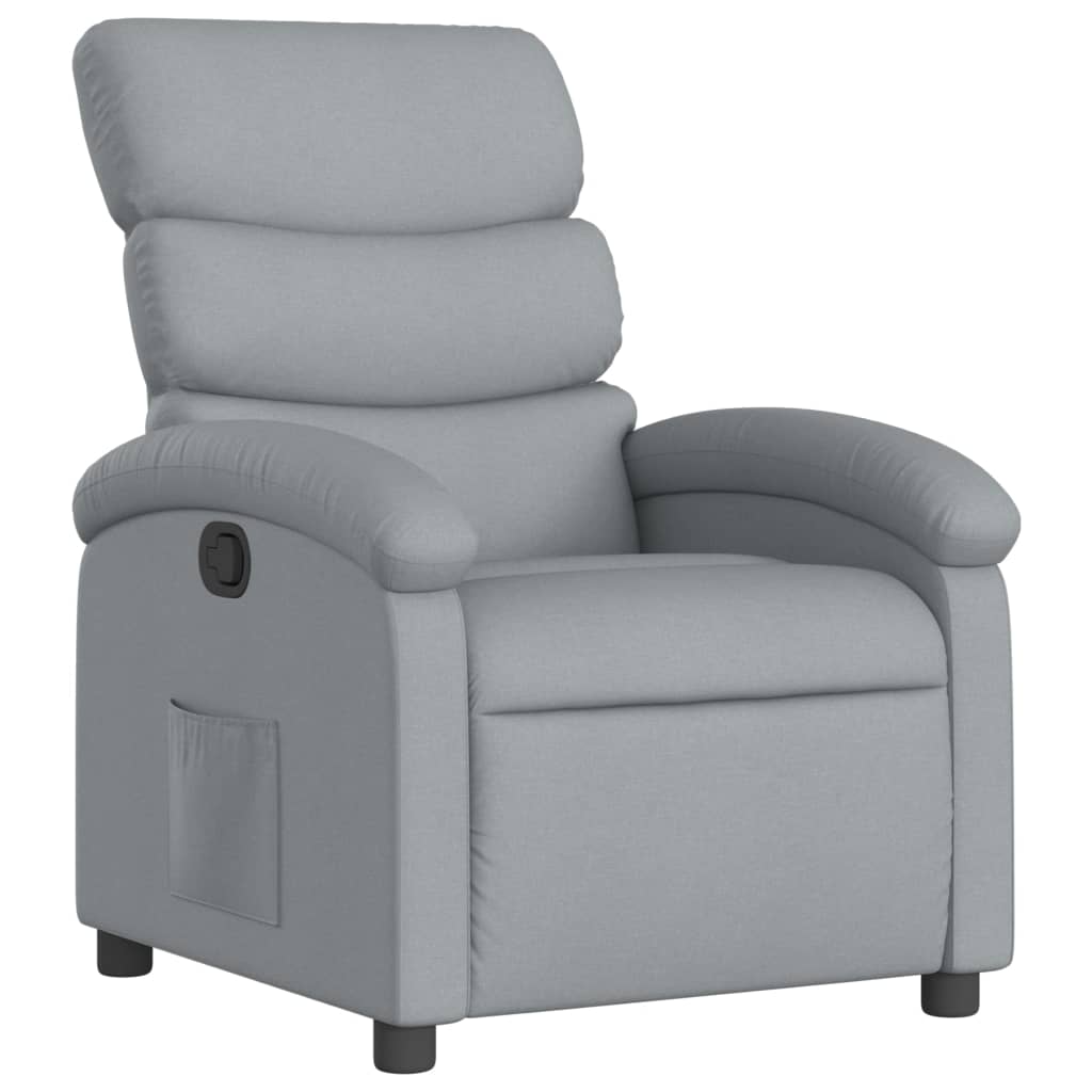 Fauteuil inclinable gris clair tissu - XIOS