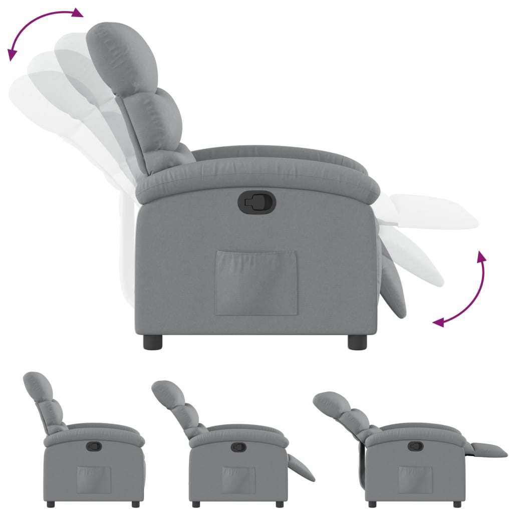 Fauteuil inclinable gris clair tissu - XIOS