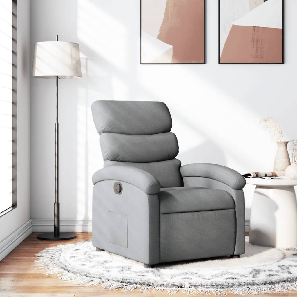 Fauteuil inclinable gris clair tissu - XIOS