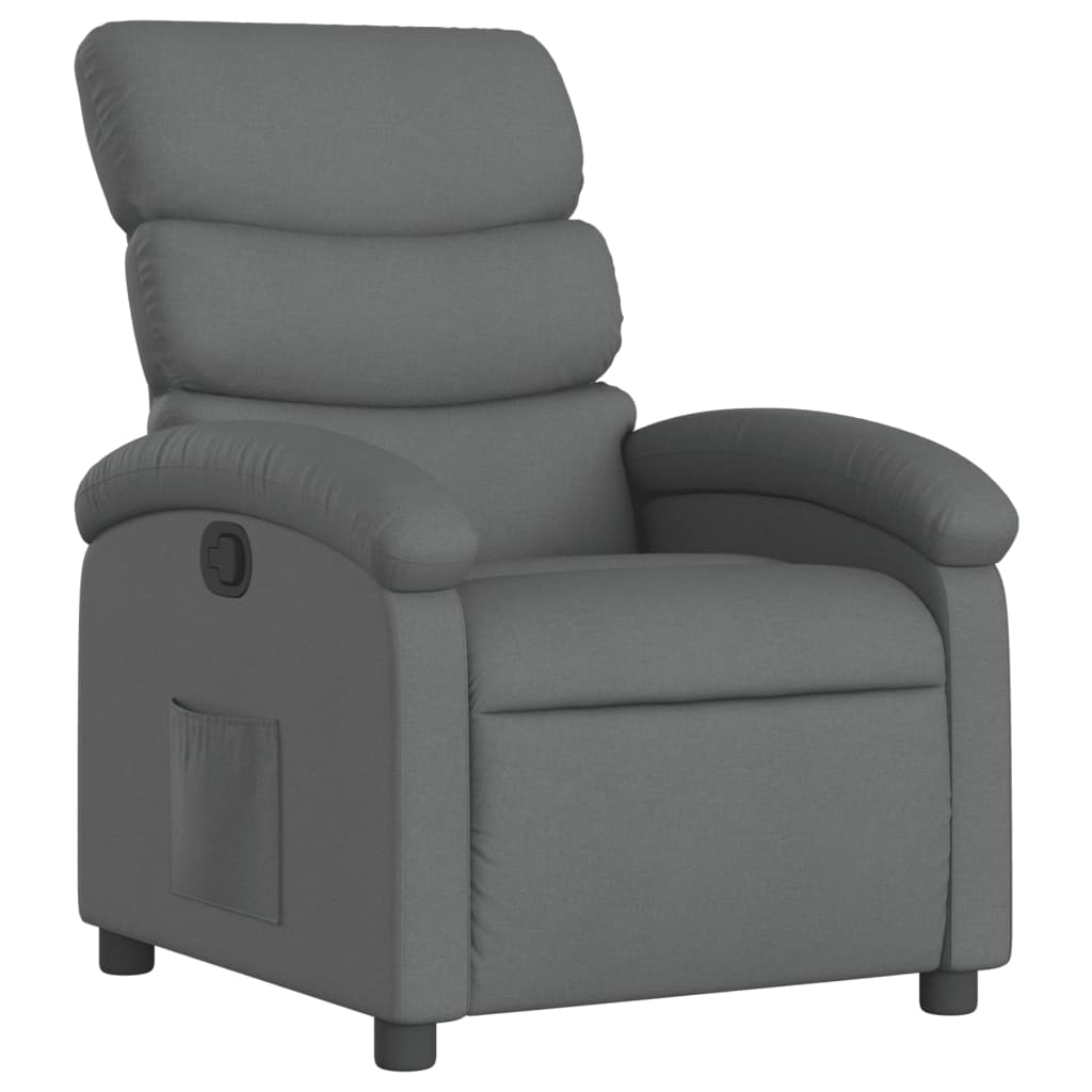Fauteuil inclinable gris foncé tissu - XIOS