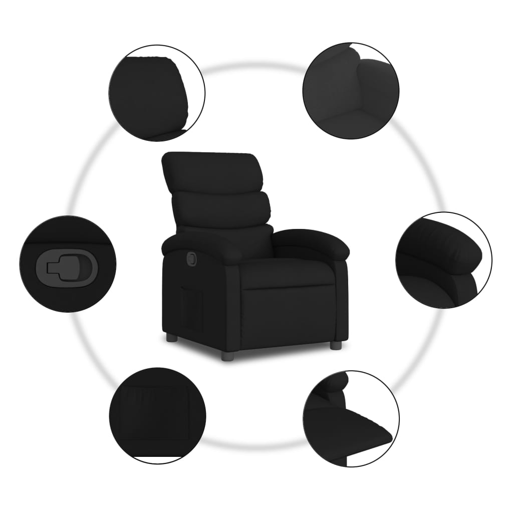 Fauteuil inclinable noir tissu - XIOS