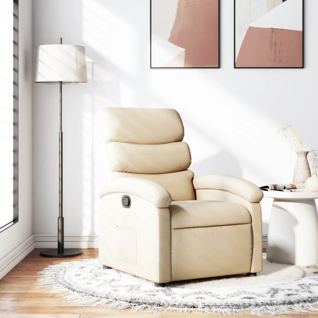 Fauteuil inclinable crème tissu - XIOS