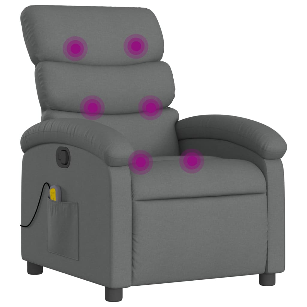 Fauteuil inclinable de massage gris foncé tissu - XIOS