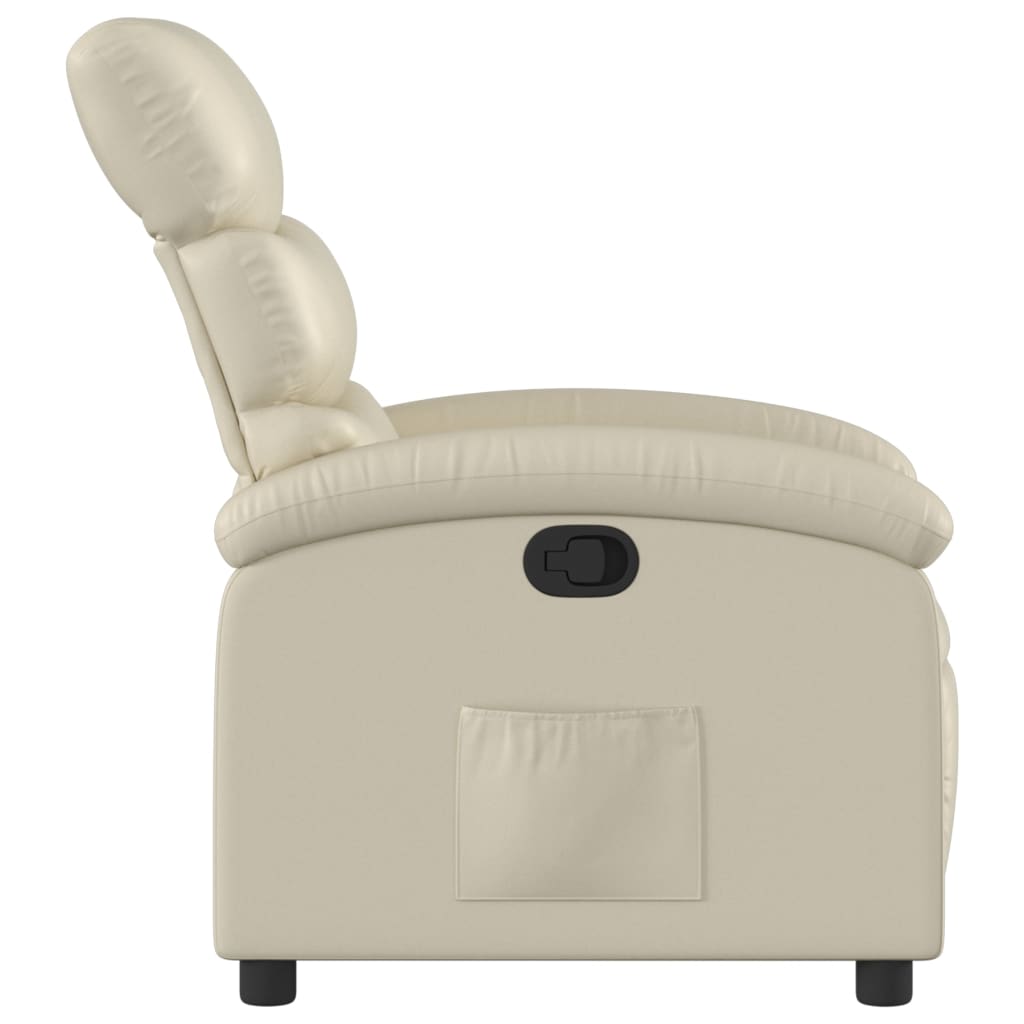 Fauteuil inclinable en similicuir crème - XIOS