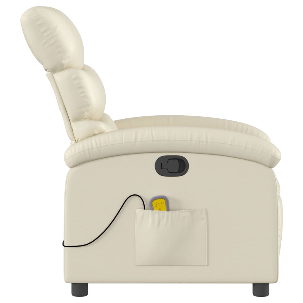 Fauteuil de massage inclinable crème similicuir - XIOS
