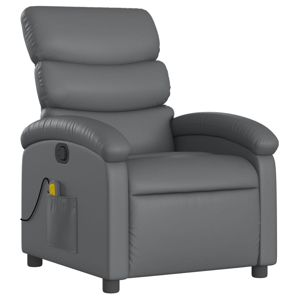 Fauteuil de massage inclinable gris similicuir - XIOS