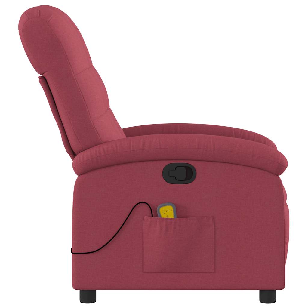 Fauteuil de massage inclinable rouge bordeaux tissu - XIOS