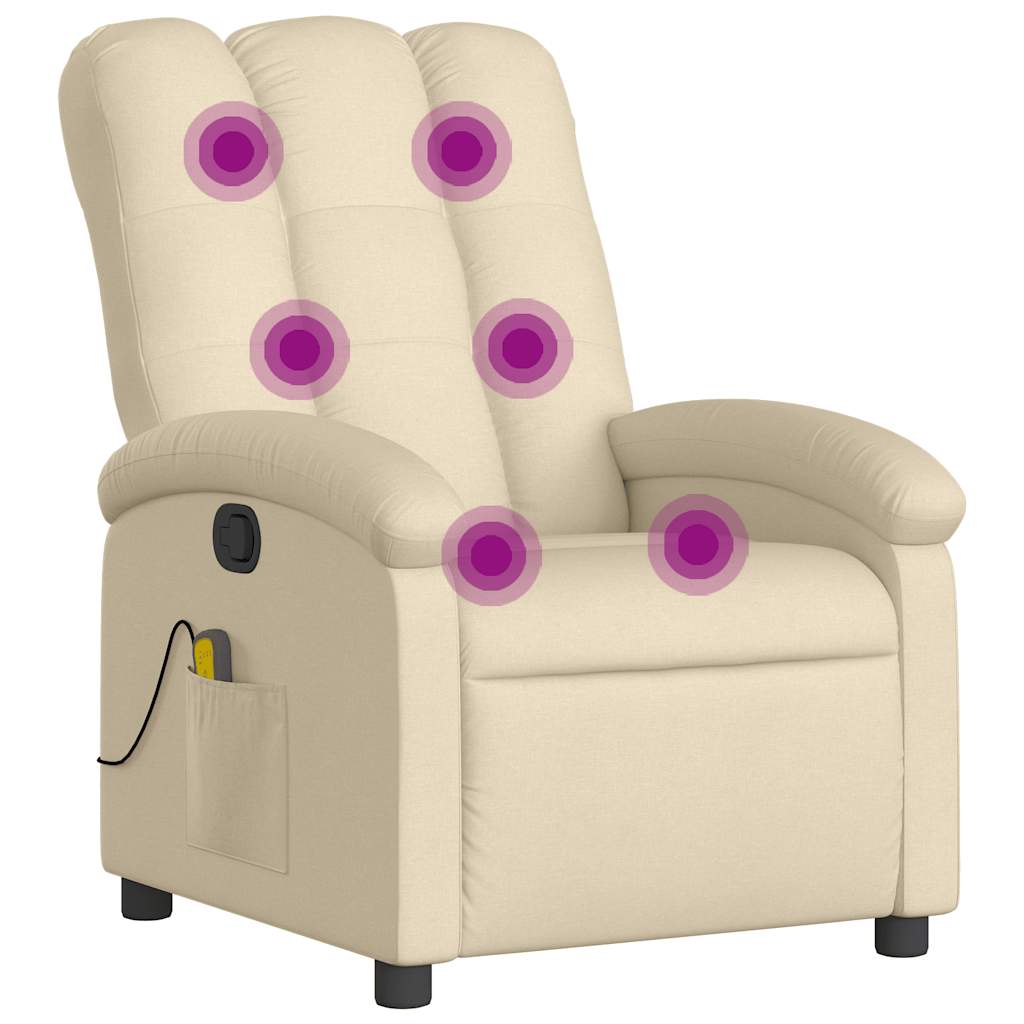 Fauteuil inclinable de massage crème tissu - XIOS