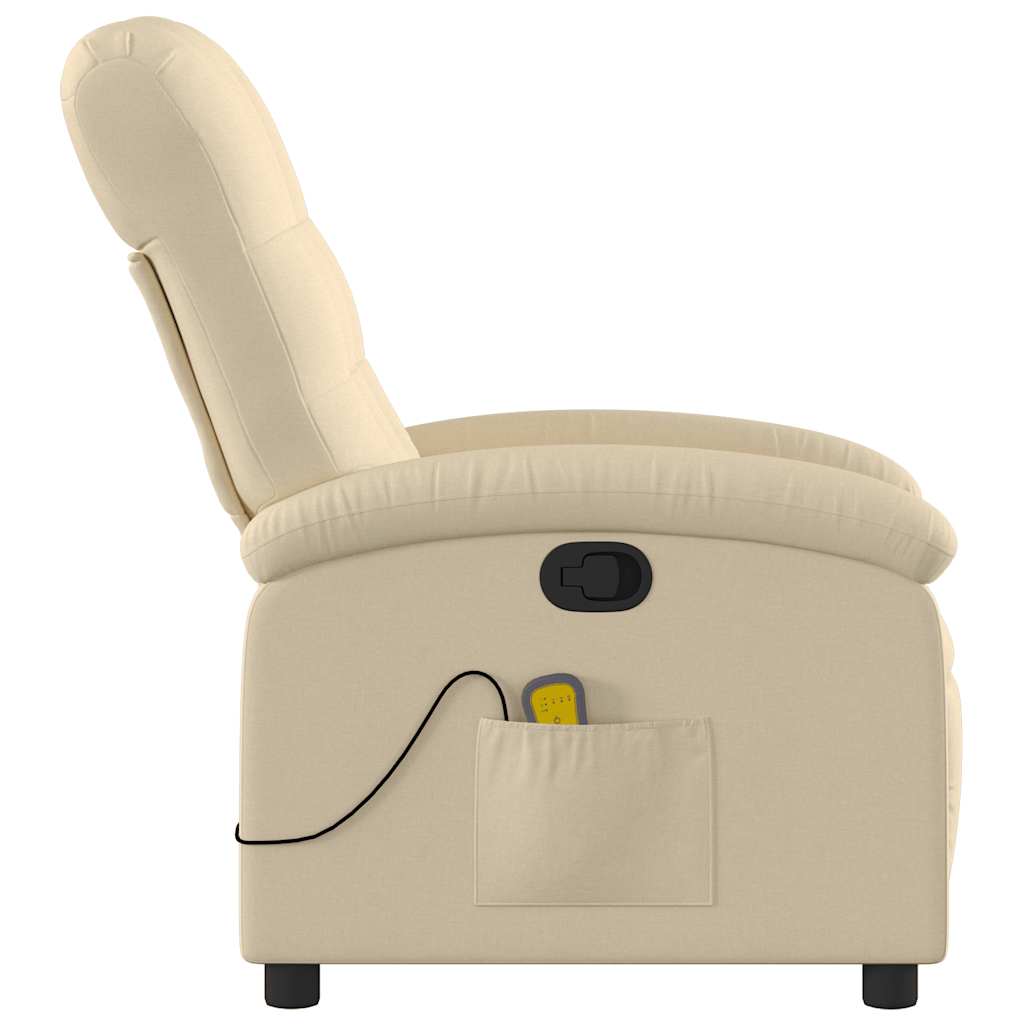 Fauteuil inclinable de massage crème tissu - XIOS