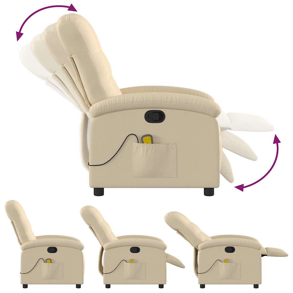 Fauteuil inclinable de massage crème tissu - XIOS