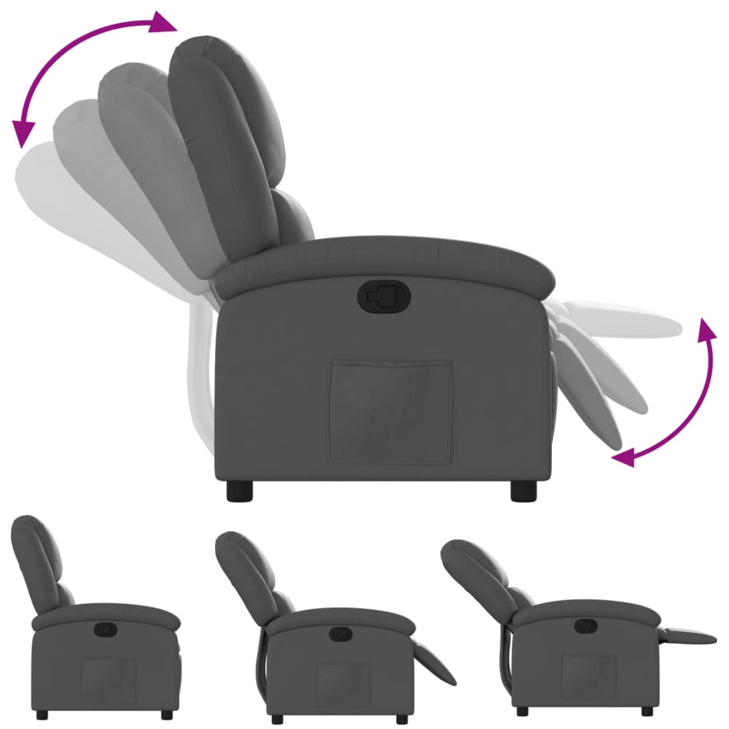Fauteuil inclinable gris similicuir - XIOS