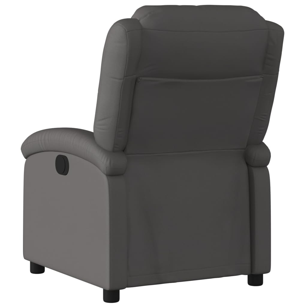 Fauteuil inclinable gris cuir véritable - XIOS