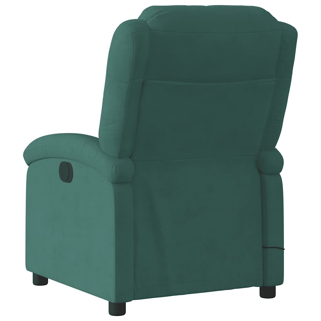 Fauteuil inclinable de massage vert foncé velours - XIOS