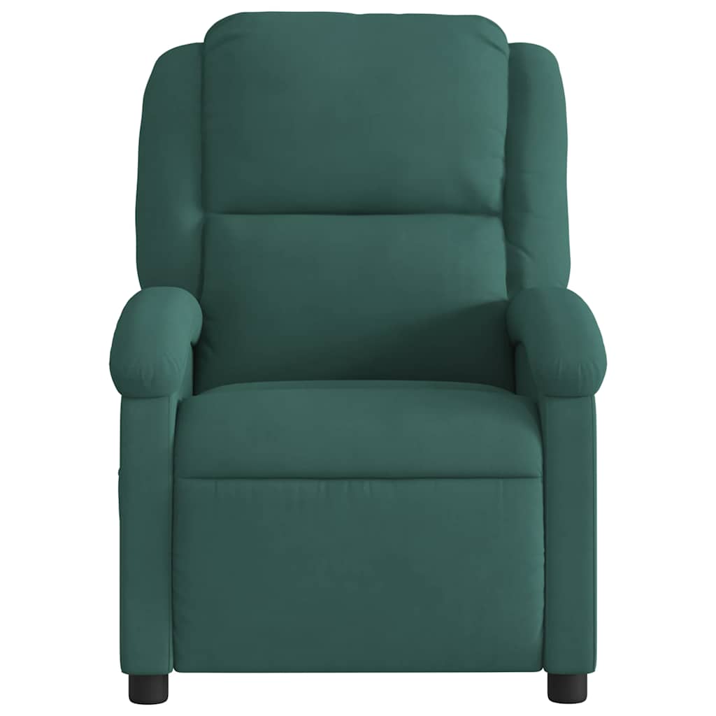 Fauteuil inclinable de massage vert foncé velours - XIOS