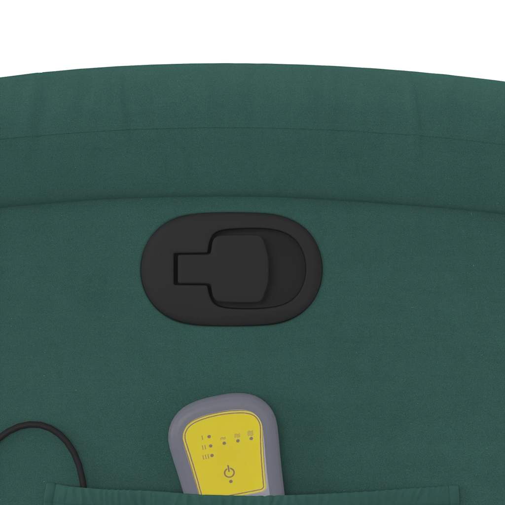 Fauteuil inclinable de massage vert foncé velours - XIOS
