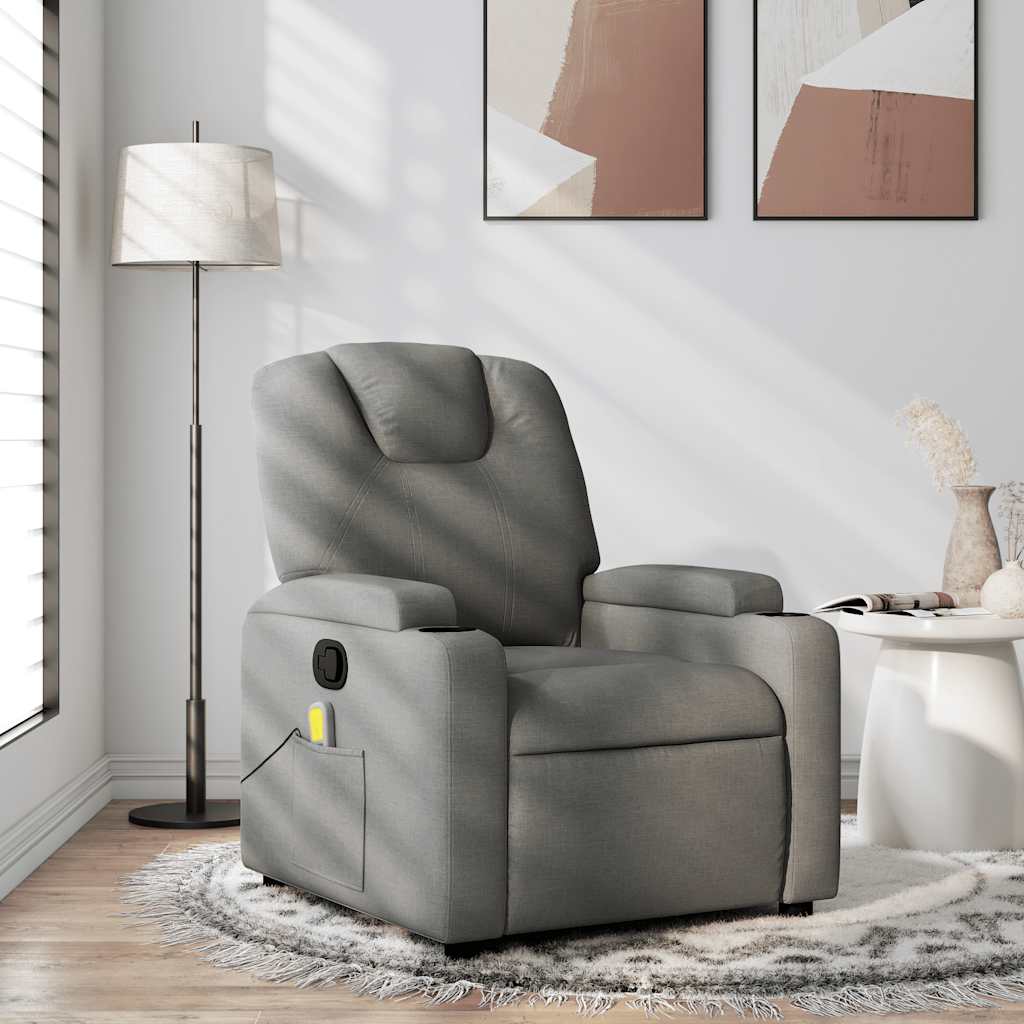 Fauteuil inclinable de massage gris foncé tissu - XIOS