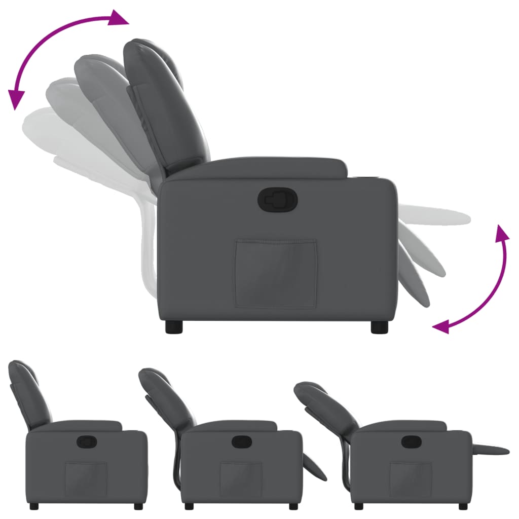 Fauteuil inclinable gris similicuir - XIOS