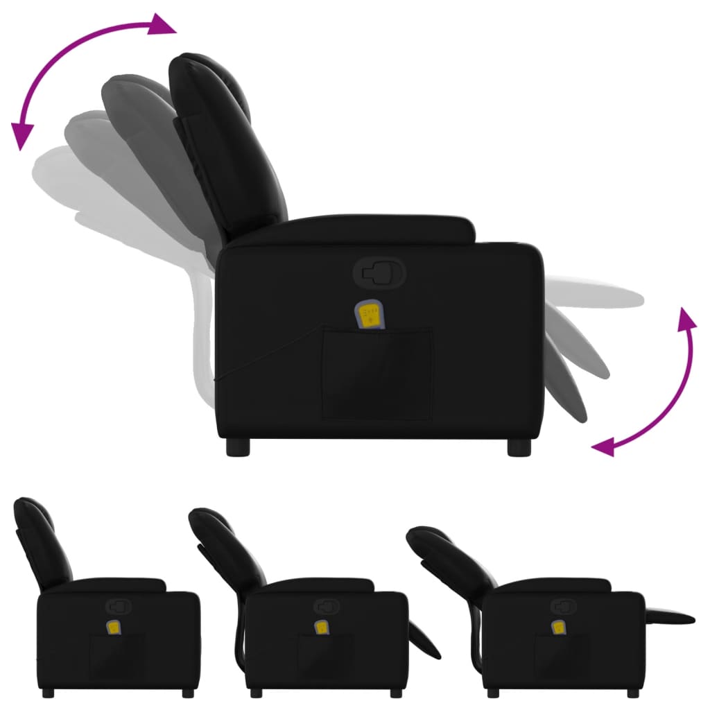 Fauteuil de massage inclinable noir similicuir - XIOS