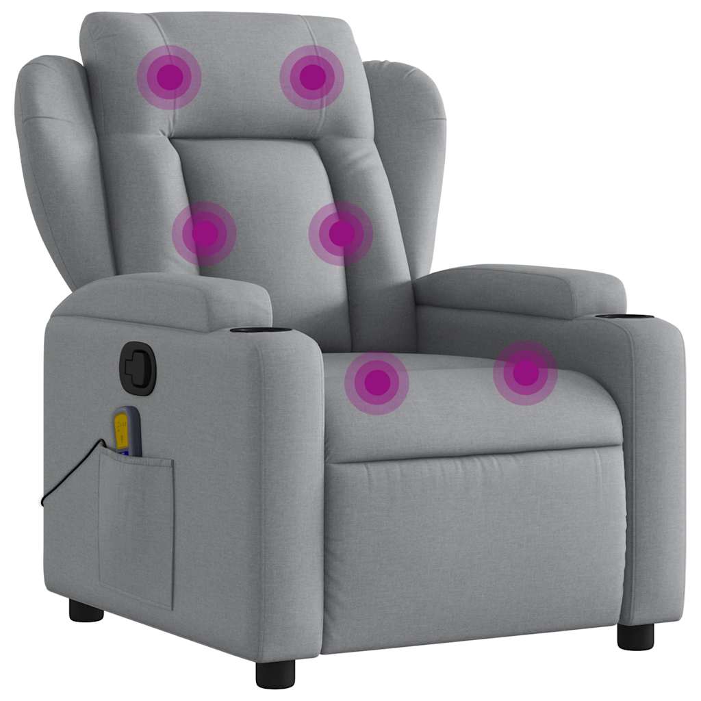 Fauteuil inclinable de massage gris clair tissu - XIOS