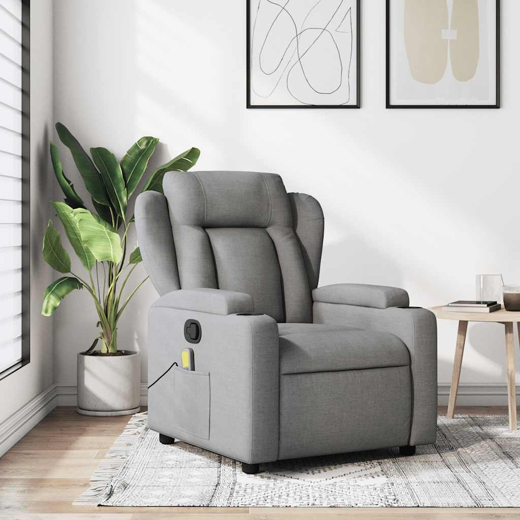 Fauteuil inclinable de massage gris clair tissu - XIOS