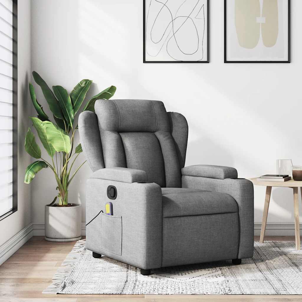 Fauteuil inclinable de massage gris foncé tissu - XIOS