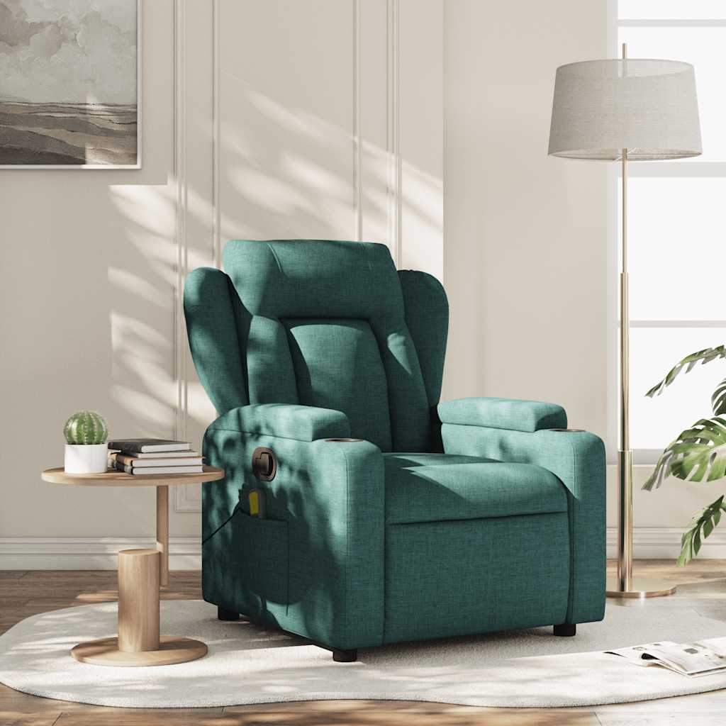 Fauteuil inclinable de massage vert foncé tissu - XIOS