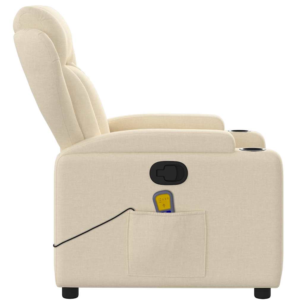 Fauteuil inclinable de massage crème tissu - XIOS