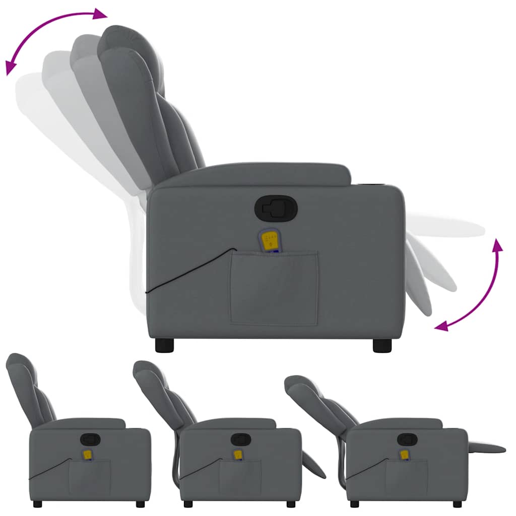 Fauteuil de massage inclinable gris similicuir - XIOS