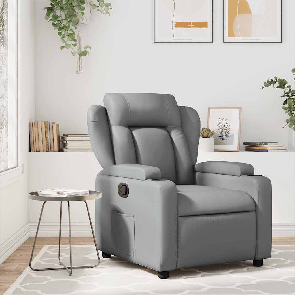 Fauteuil de massage inclinable gris similicuir - XIOS