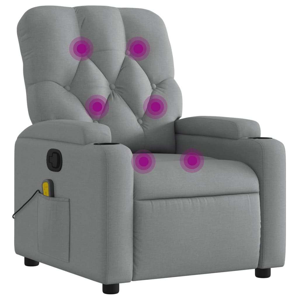 Fauteuil inclinable de massage gris clair tissu - XIOS