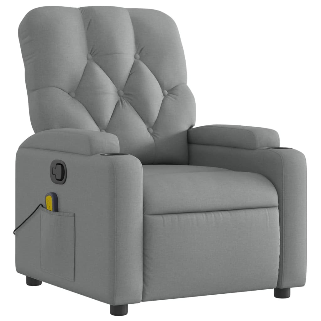 Fauteuil inclinable de massage gris clair tissu - XIOS