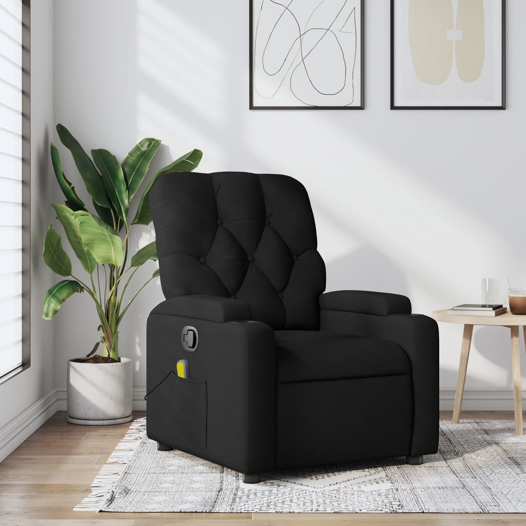 Fauteuil inclinable de massage noir tissu - XIOS