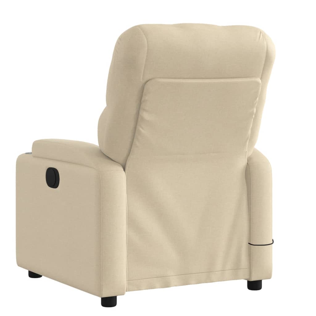 Fauteuil inclinable de massage crème tissu - XIOS