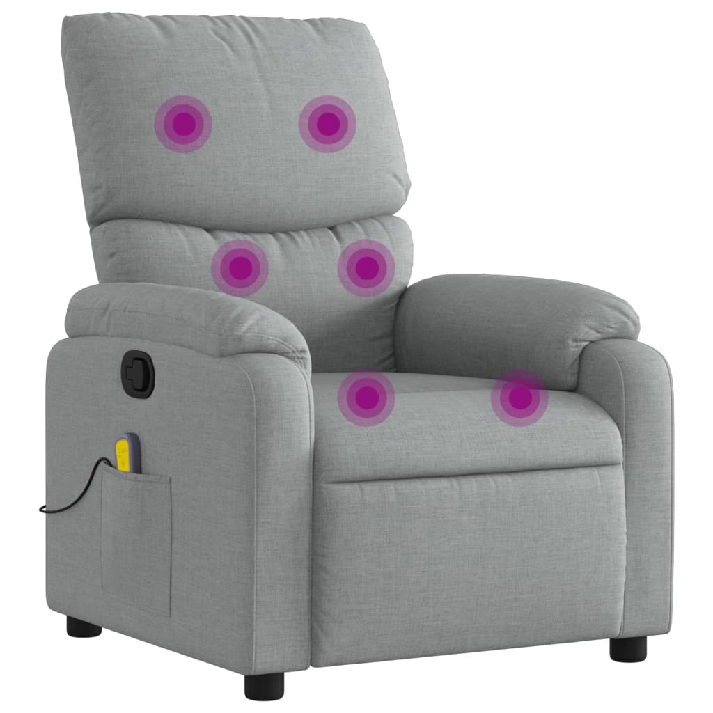 Fauteuil inclinable de massage gris clair tissu - XIOS