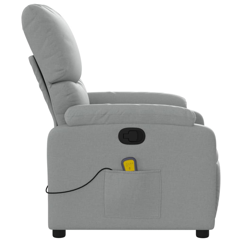 Fauteuil inclinable de massage gris clair tissu - XIOS