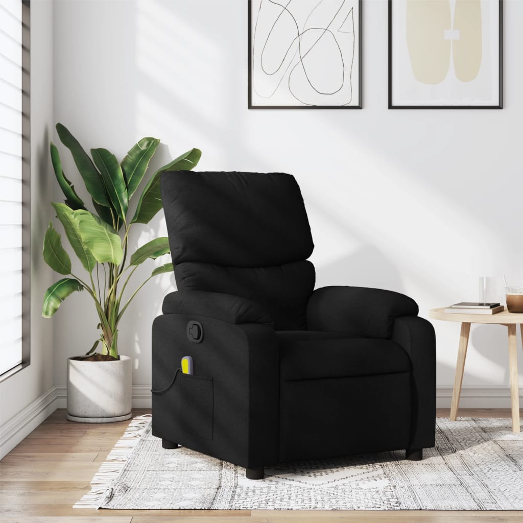 Fauteuil inclinable de massage noir tissu - XIOS