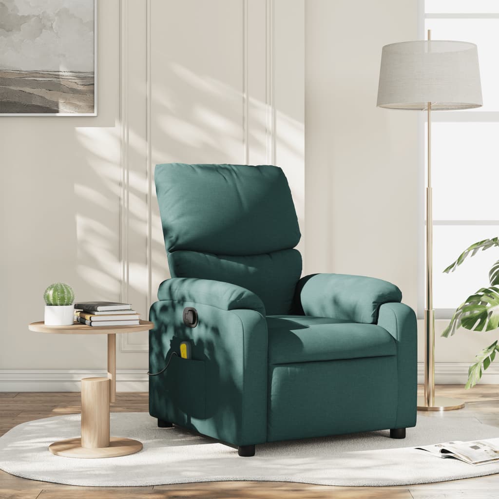 Fauteuil inclinable de massage vert foncé tissu - XIOS