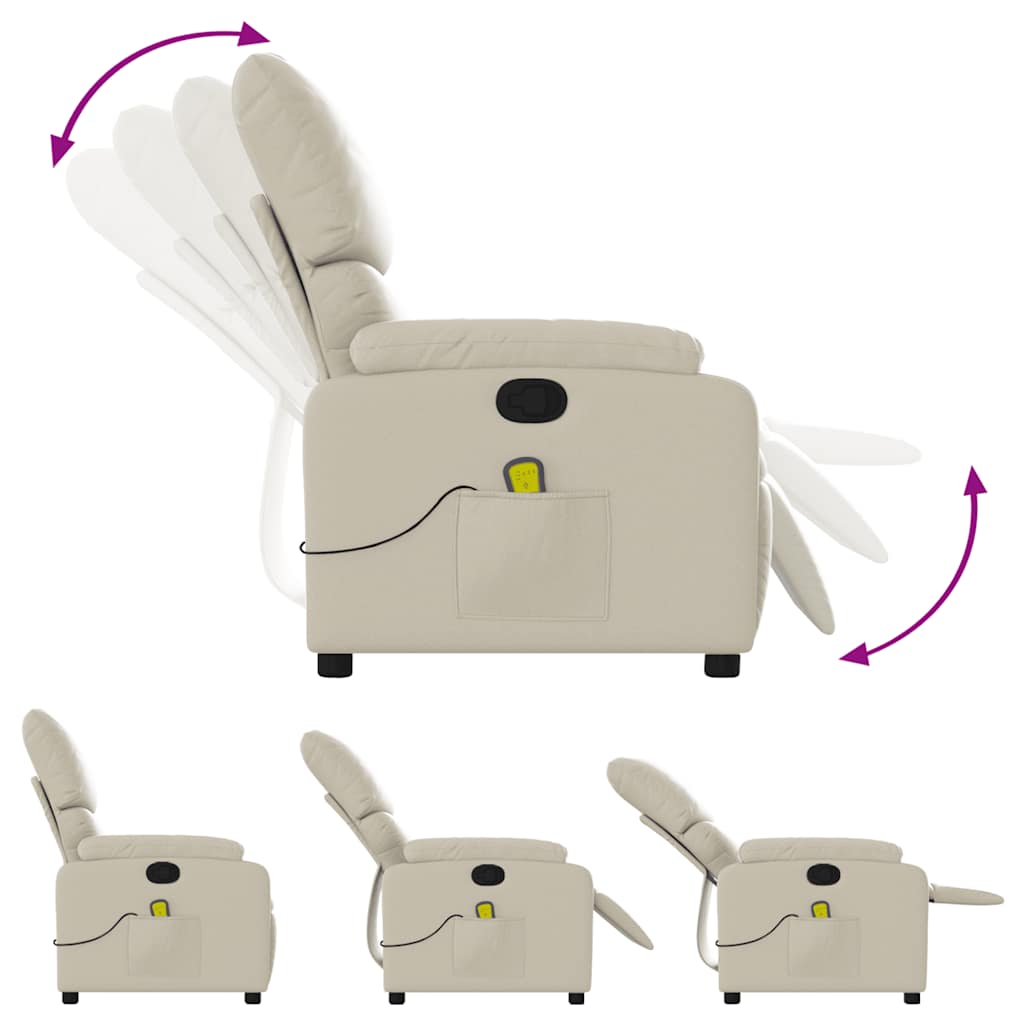 Fauteuil de massage inclinable crème similicuir - XIOS