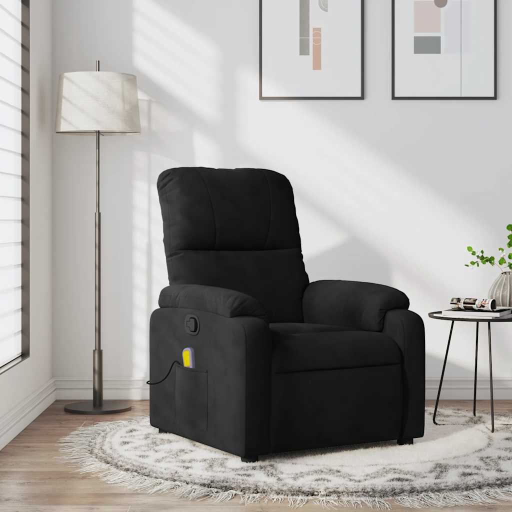 Fauteuil inclinable de massage noir tissu microfibre - XIOS