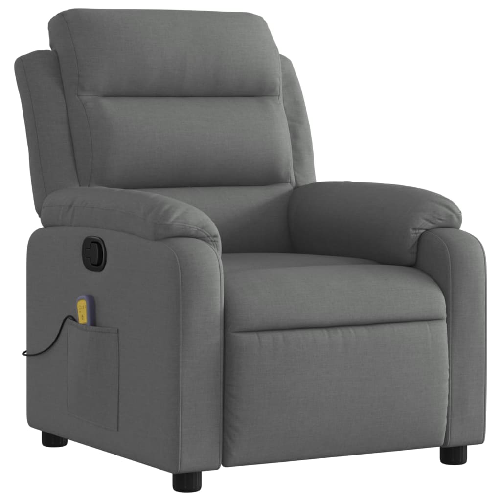 Fauteuil inclinable de massage gris foncé tissu - XIOS