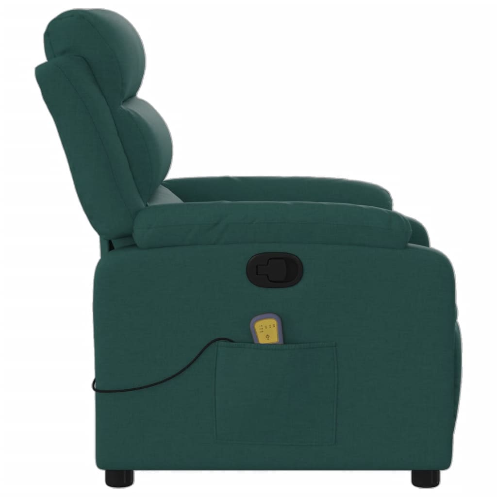 Fauteuil inclinable de massage vert foncé tissu - XIOS