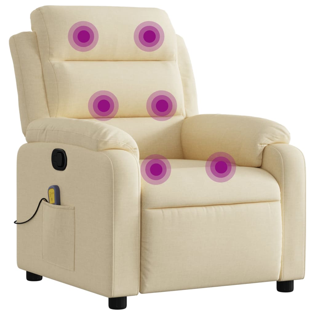 Fauteuil inclinable de massage crème tissu - XIOS