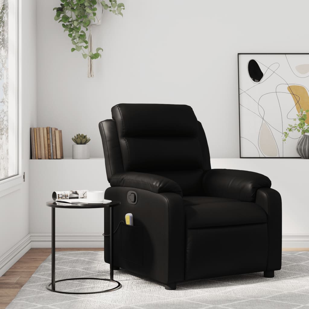 Fauteuil de massage inclinable noir similicuir - XIOS