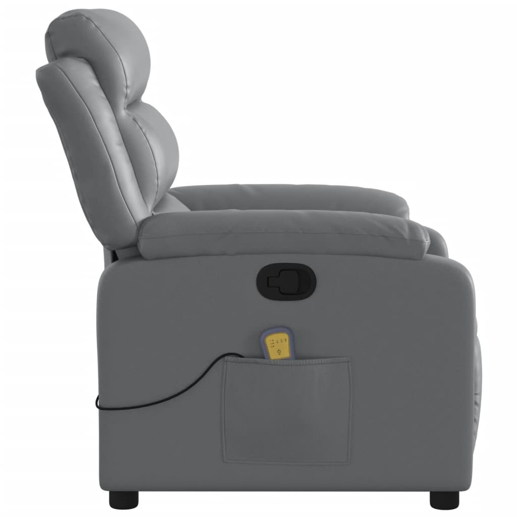 Fauteuil de massage inclinable gris similicuir - XIOS