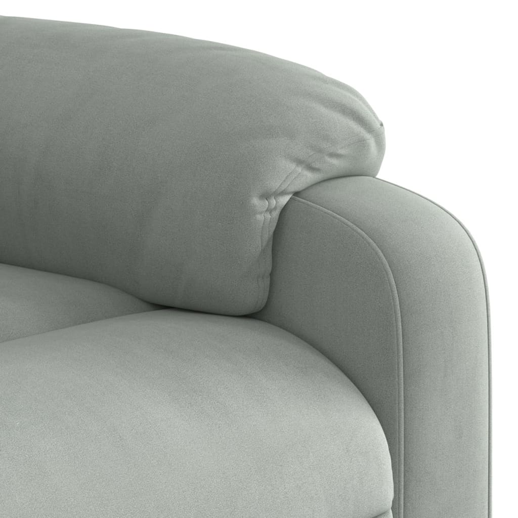 Fauteuil inclinable de massage gris clair velours - XIOS
