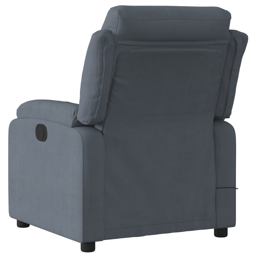 Fauteuil inclinable de massage gris foncé velours - XIOS