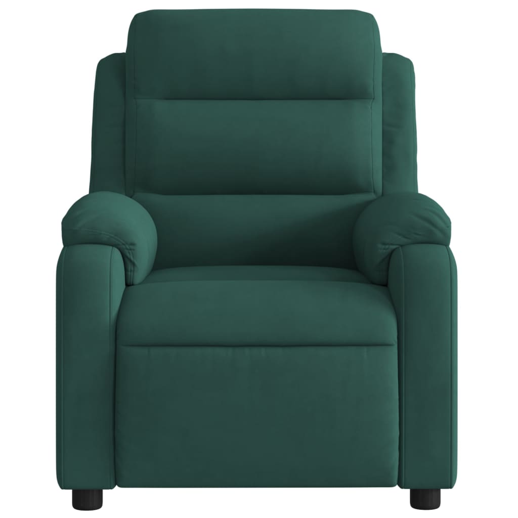 Fauteuil inclinable de massage vert foncé velours - XIOS