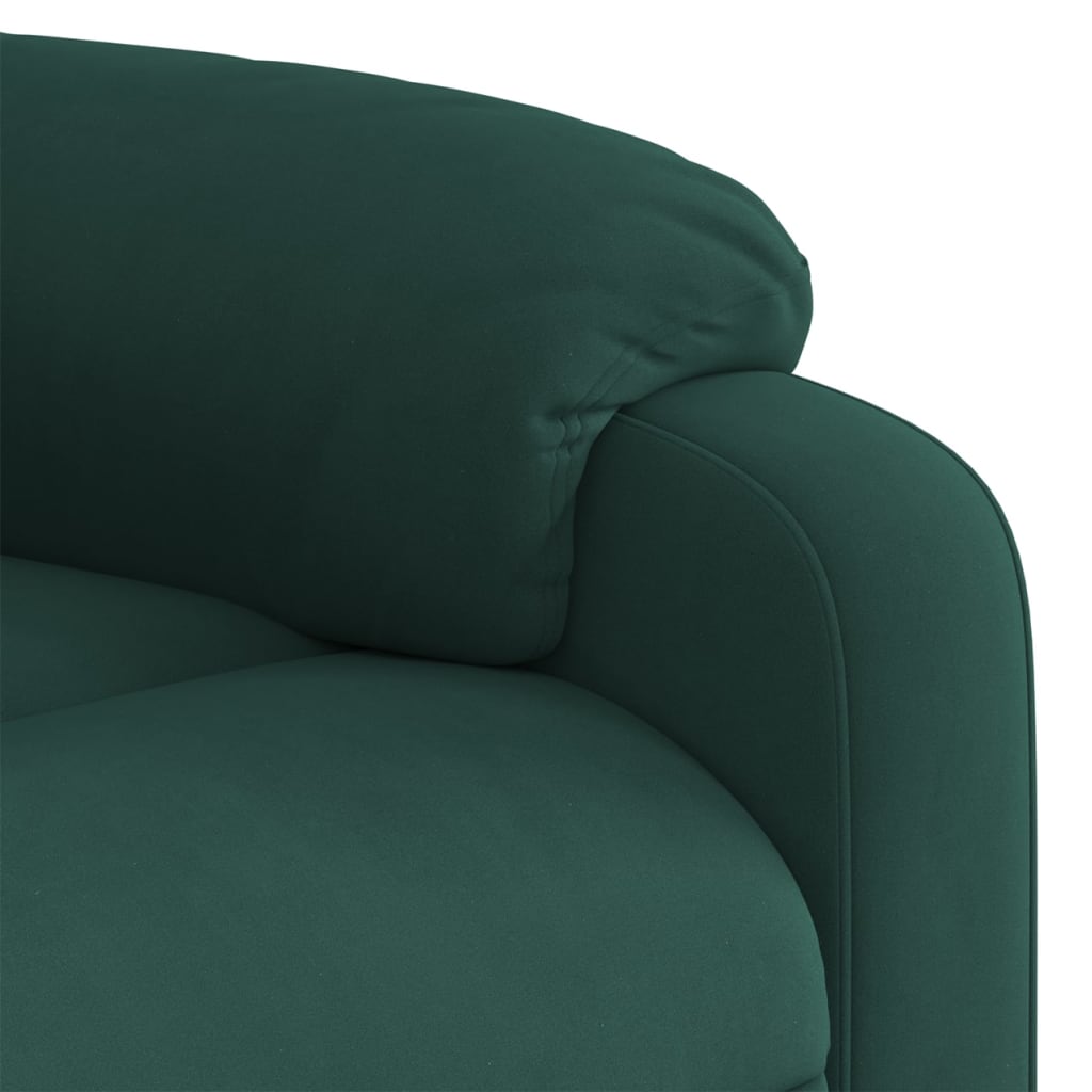 Fauteuil inclinable de massage vert foncé velours - XIOS