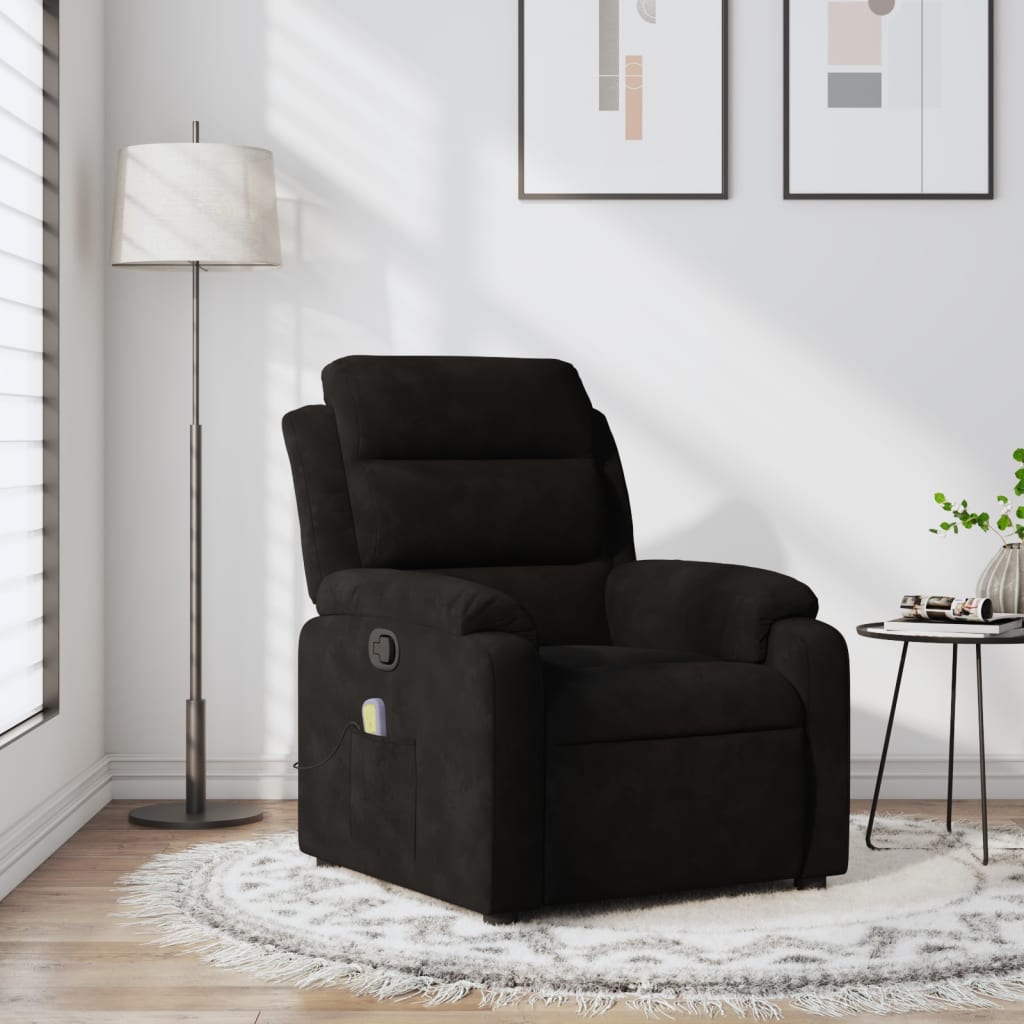 Fauteuil de massage inclinable noir velours - XIOS
